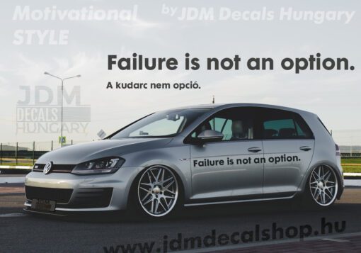 Failure is not an option.