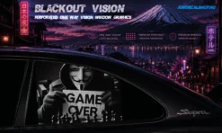 Anonym Game Over – Blackout Vision™ Perforált One Way Vision Ablakdekor