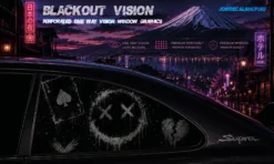 Broken Smile – Blackout Vision™ Perforált One Way Vision Ablakdekor