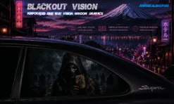 Grim Dealer – Blackout Vision™ Perforált One Way Vision Ablakdekor