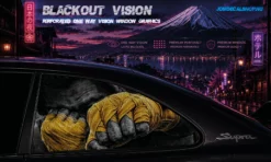 Knuckle Rage – Blackout Vision™ Perforált One Way Vision Ablakdekor