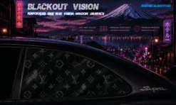 Luxury Noir Loui – Blackout Vision™ Perforált One Way Vision Ablakdekor