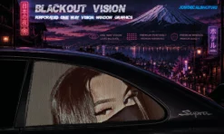 Peeking Girl Black – Blackout Vision™ Perforált One Way Vision Ablakdekor