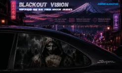 Psycho Smile – Blackout Vision™ Perforált One Way Vision Ablakdekor