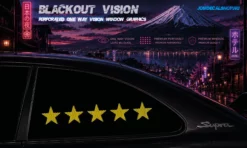 WANTED 5 STAR – Blackout Vision™ Perforált One Way Vision Ablakdekor