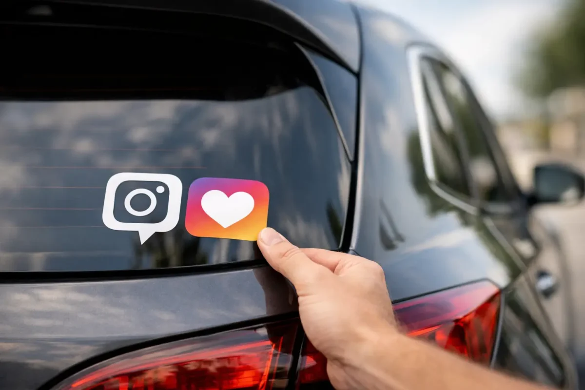 Egyedi Instagram matrica autóra - megéri?